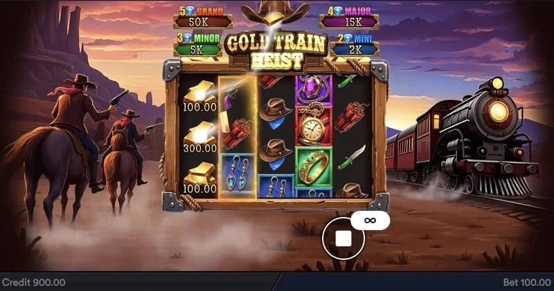 Gold Train Heist - écran principal avec rouleaux et repaire de pirates